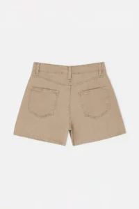 TRENDYOLMİLLA Beige Vintage Washed High Waist City Size DENIM Shorts - Image 6
