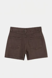 TRENDYOLMİLLA Brown Vintage Wash High Waist City Size DENIM Shorts - Image 2
