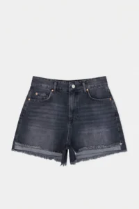 TRENDYOLMİLLA Black 100% Cotton High Waist DENIM City Shorts