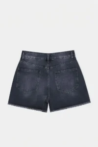 TRENDYOLMİLLA Black 100% Cotton High Waist DENIM City Shorts - Image 2