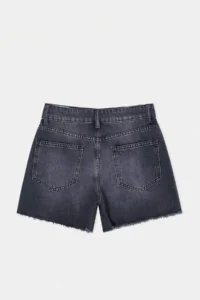TRENDYOLMİLLA Black 100% Cotton High Waist DENIM City Shorts - Image 4