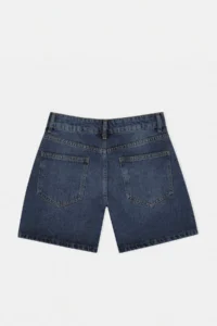 TRENDYOLMİLLA DARK BLUE 100% Cotton High Waist DENIM City Shorts - Image 2