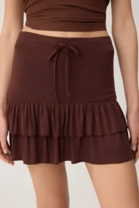 TRENDYOLMİLLA Brown Plain Regular Waist Pipe Both Short Soft Knitting Shorts & Bermuda - Image 3