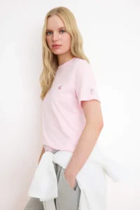 TRENDYOLMİLLA Light Pink Cat Mom Grafikli Embroidered Regular/Normal Pattern Tok 100% Cotton Knitting T-Shirt - Image 2
