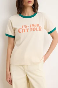 TRENDYOLMİLLA Stone Slogan Regular Crew Neck Standard Sleeve Short 100% Cotton Knitting T-Shirt - Image 3