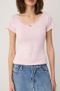 TRENDYOLMİLLA Pink Regular/Normal Pattern Cowl Neck Truvakar Knitwear look Knitting Blouse - Image 3
