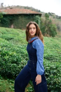 TRENDYOLMİLLA Teen Blue Sleeveless Less Flexible Baggy Fit DENIM Jumpsuit