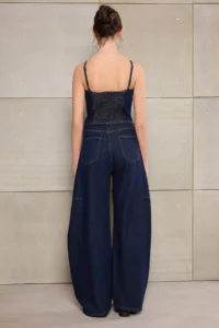 TRENDYOLMİLLA Teen Blue Sleeveless Less Flexible Baggy Fit DENIM Jumpsuit - Image 5