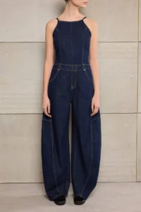 TRENDYOLMİLLA Teen Blue Sleeveless Less Flexible Baggy Fit DENIM Jumpsuit - Image 6