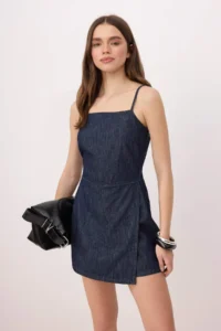 TRENDYOLMİLLA DARK BLUE Sleeveless 100% Cotton Jumpsuit - Image 2