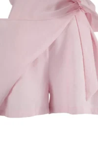 TRENDYOLMİLLA More Sustainable Pink Binding Detailed Mini Weaving Jumpsuit - Image 3