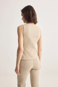 Muse for all x Trendyolmilla Gold Button Detailed comfort DENIM Vest - Image 6