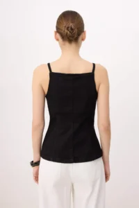 TRENDYOLMİLLA Black Medium Flexible Fitted DENIM Vest - Image 5
