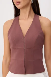 TRENDYOLMİLLA Dusty ROSE Agraf Detailed Fitted Vest - Image 3