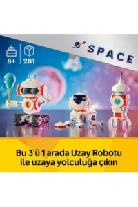 LEGO Creator 3 in 1 Space Robot 31164 Building Set, Rocket and Dog Model 8+ - Image 8