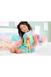 Barbie Glamorous Party Dolls - Blond haired Barbie Fashionistas doll with Gold Jumpsuit HRH19 - Image 6