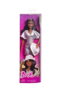 Barbie ® Baby HYT95 with black hair in a silver sparkly dress, cowboy hat and boots - Image 4