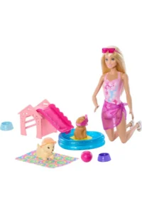 Barbie Pool Party Play Set with Puppy JBF35 - Image 2