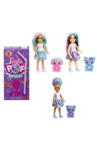 Barbie 5 different surprises including Pop Reveal™ Doll Series, Snack Series doll and animal figure JFY01