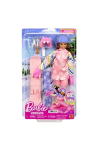 Barbie Snowboarder Barbie® Play Set | JKF78 with her pink jacket and color-changing snowboard accessory - Image 6