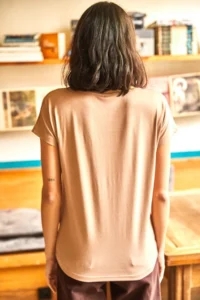 Olalook Women's Beige Collar Lace Casual Viscose Blouse - Image 2
