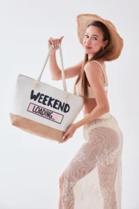MENUSE ÇANTA Women's Beach Bag Patterned Beach Bag Daily Shoulder Bag - Image 4