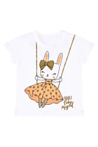 Denokids Happy Rabbit Ruffle Girls Summer T-shirt Glitter Shorts Set - Image 5