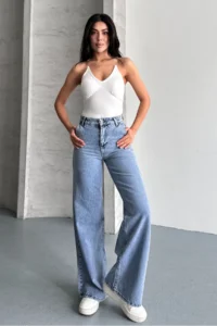 macharel jeans Women High Waist Jeans Yan Pocket Jeans Palazzo Pants Pants