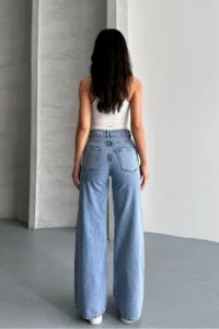macharel jeans Women High Waist Jeans Yan Pocket Jeans Palazzo Pants Pants - Image 3