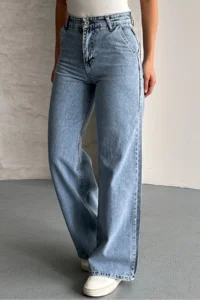 macharel jeans Women High Waist Jeans Yan Pocket Jeans Palazzo Pants Pants - Image 4