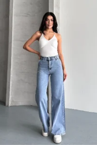 macharel jeans Women High Waist Jeans Yan Pocket Jeans Palazzo Pants Pants - Image 6