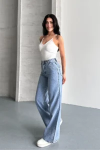 macharel jeans Women High Waist Jeans Yan Pocket Jeans Palazzo Pants Pants - Image 7