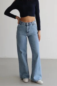 macharel jeans Women High Waist Jeans Yan Pocket Jeans Palazzo Pants Pants - Image 6