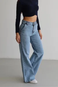 macharel jeans Women High Waist Jeans Yan Pocket Jeans Palazzo Pants Pants - Image 7
