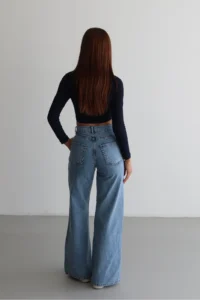 macharel jeans Women High Waist Jeans Yan Pocket Jeans Palazzo Pants Pants - Image 8