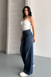 macharel jeans Women High Waist Jeans Yan Pocket Jeans Palazzo Pants Pants - Image 4