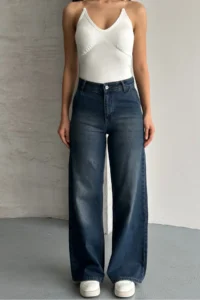 macharel jeans Women High Waist Jeans Yan Pocket Jeans Palazzo Pants Pants - Image 7