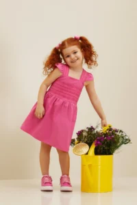 US Polo Shirt Assn. Girls' Pink Sleeveless Weaving Dress