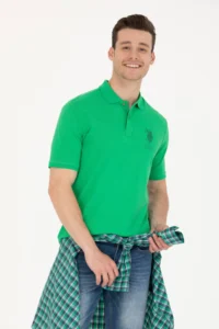 US Polo Assn. Men Elma Green Polo Shirt Collar T-Shirt