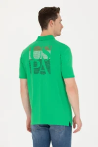 US Polo Assn. Men Elma Green Polo Shirt Collar T-Shirt - Image 2
