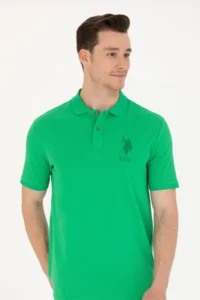 US Polo Assn. Men Elma Green Polo Shirt Collar T-Shirt - Image 3