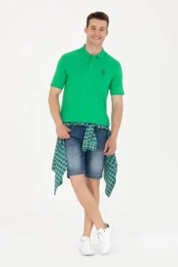 US Polo Assn. Men Elma Green Polo Shirt Collar T-Shirt - Image 4