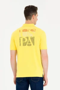 US Polo Assn. Men Dark Yellow Polo Shirt Collar T-Shirt - Image 5