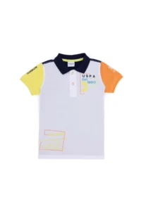 US Polo Assn. Boys' WHITE Polo Shirt Collar T-Shirt