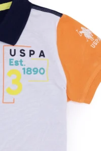 US Polo Assn. Boys' WHITE Polo Shirt Collar T-Shirt - Image 3