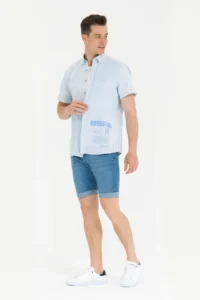 US Polo Shirt Assn. Men Blue Short Sleeve Shirt - Image 4