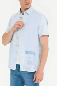 US Polo Shirt Assn. Men Blue Short Sleeve Shirt - Image 6