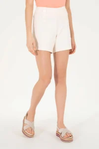 US Polo Assn. Women Cream Knitting Shorts - Image 2