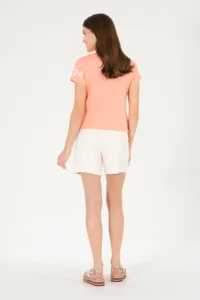 US Polo Assn. Women Cream Knitting Shorts - Image 4