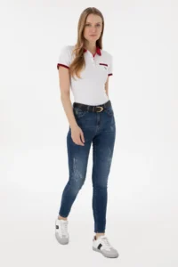 US Polo Assn. Women Blue skinny Fit Jeans Pants - Image 3
